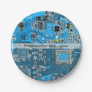 Printed Circuit Assembly PCB Blue Circuit Board Paper Plate