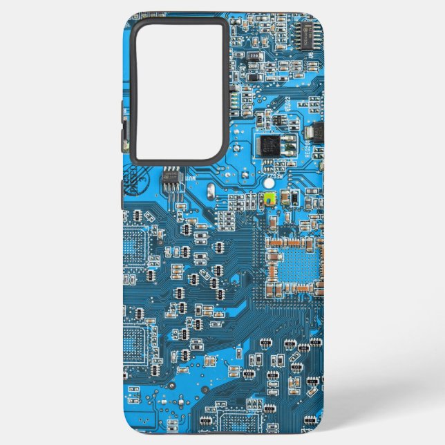 Printed Circuit Assembly PCB Blue Circuit Board Samsung Galaxy S21 Ultra Case (Back)