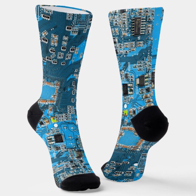 Printed Circuit Assembly PCB Blue Circuit Board Socks (Angled)