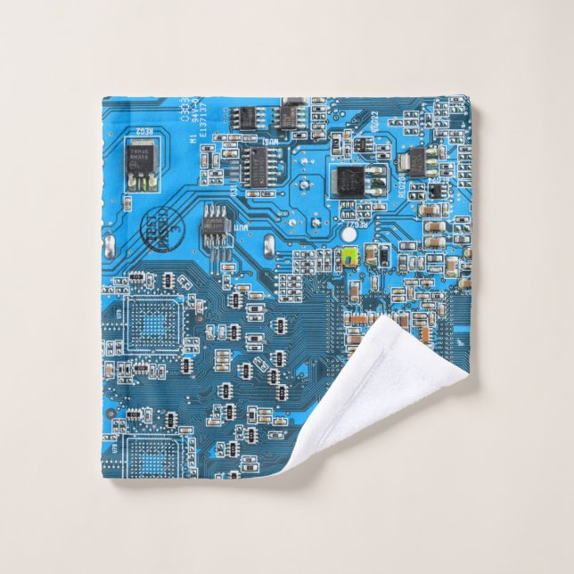 Printed Circuit Assembly PCB Blue Circuit Board Wash Cloth (Wash Cloth)