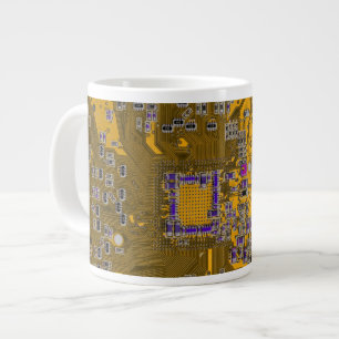 Printed Circuit Assembly PCB Circuit Board Orange Large Coffee Mug