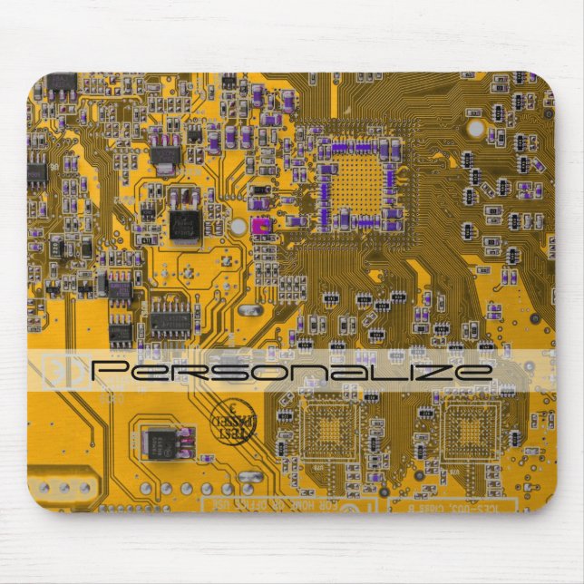 Printed Circuit Assembly PCB Circuit Board Orange Mouse Pad (Front)