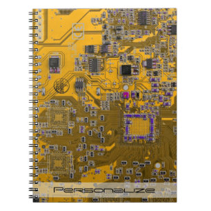Printed Circuit Assembly PCB Circuit Board Orange Notebook