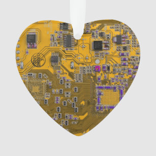 Printed Circuit Assembly PCB Circuit Board Orange Ornament