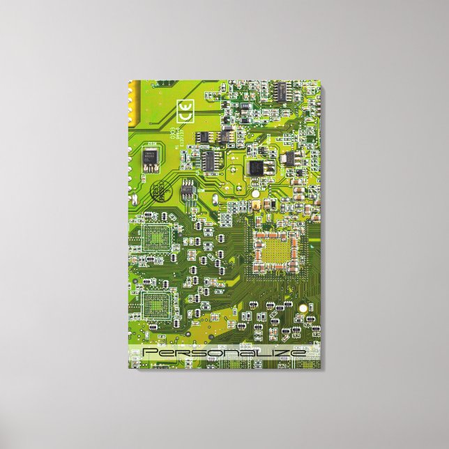 Printed Circuit Assembly PCB Green Circuit Board 2 Canvas Print (Front)