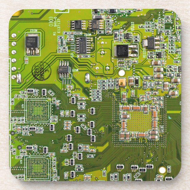 Printed Circuit Assembly PCB Green Circuit Board 2 Coaster (Front)