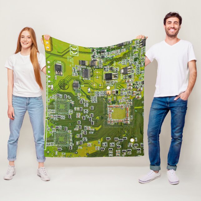 Printed Circuit Assembly PCB Green Circuit Board 2 Fleece Blanket (In Situ)