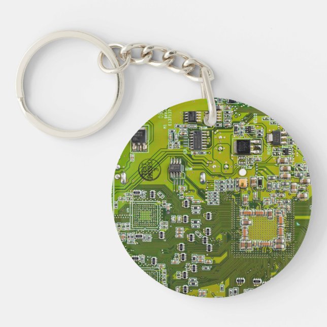 Printed Circuit Assembly PCB Green Circuit Board 2 Keychain (Front)