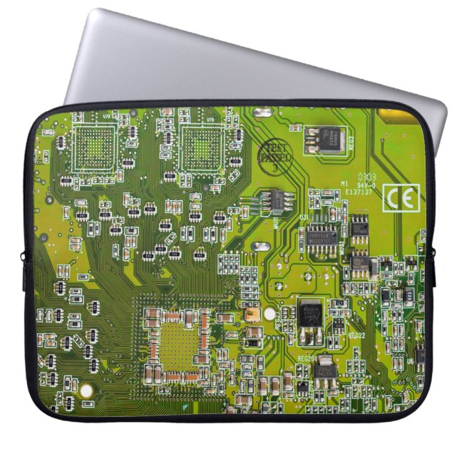 Printed Circuit Assembly PCB Green Circuit Board 2 Laptop Sleeve (Front)