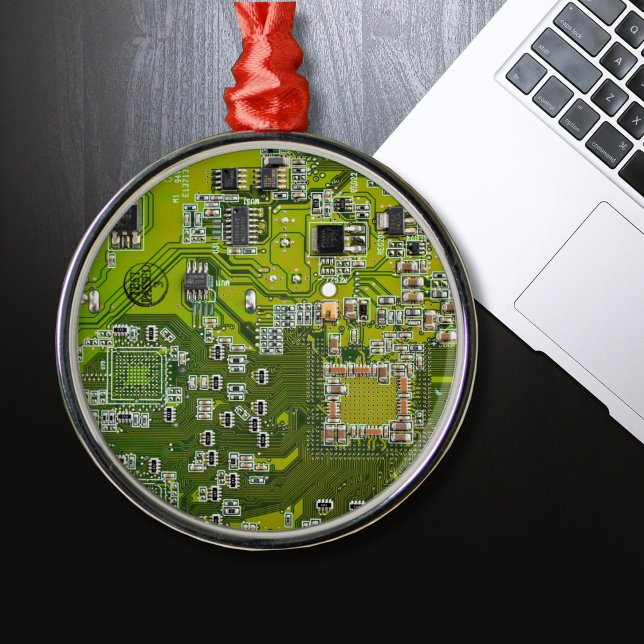 Printed Circuit Assembly PCB Green Circuit Board 2 Metal Ornament (Creator Uploaded)