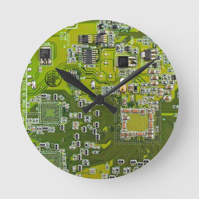 Printed Circuit Assembly PCB Green Circuit Board 2 Round Clock (Front)