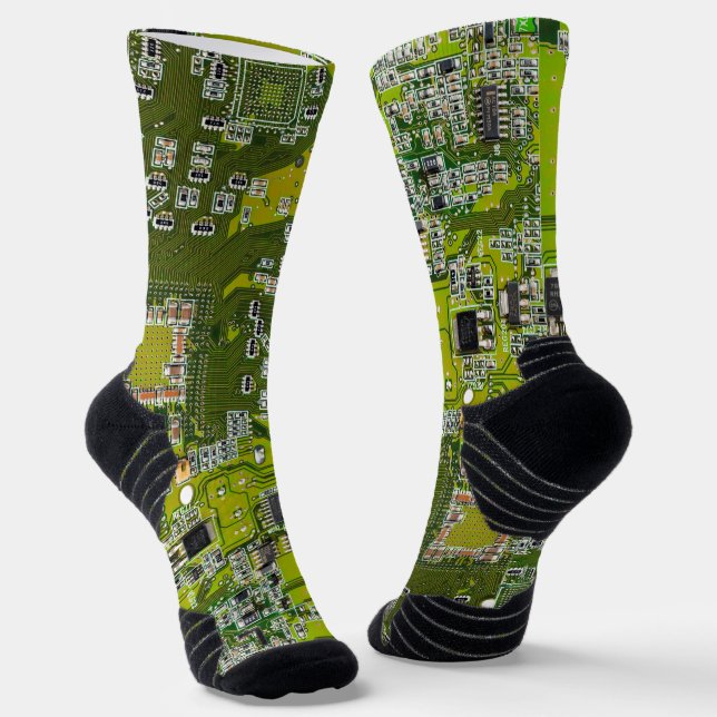Printed Circuit Assembly PCB Green Circuit Board 2 Socks (Angled)