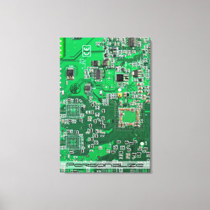 Printed Circuit Assembly PCB Green Circuit Board Canvas Print