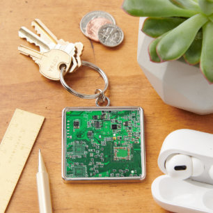 Printed Circuit Assembly PCB Green Circuit Board Keychain