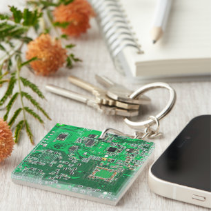 Printed Circuit Assembly PCB Green Circuit Board Keychain
