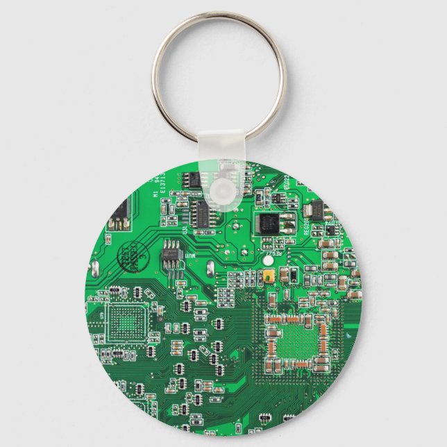 Printed Circuit Assembly PCB Green Circuit Board Keychain (Front)