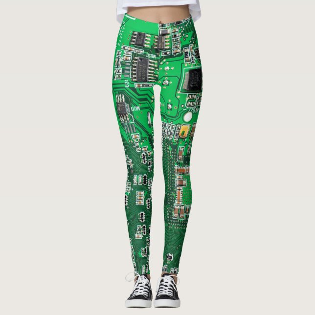 Printed Circuit Assembly PCB Green Circuit Board Leggings (Front)