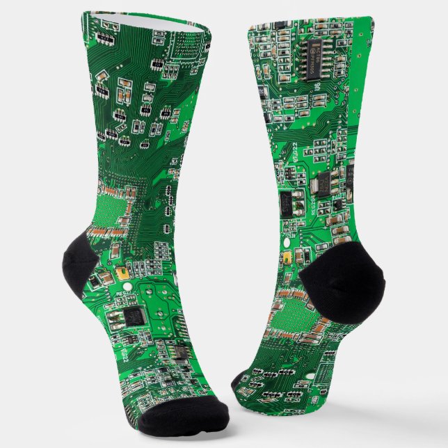 Printed Circuit Assembly PCB Green Circuit Board Socks (Angled)