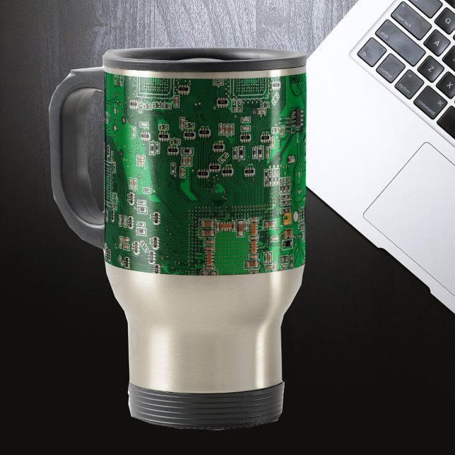 Printed Circuit Assembly PCB Green Circuit Board Travel Mug (Creator Uploaded)