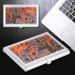 Printed Circuit Assembly PCB Orange Circuit Board Business Card Holder<br><div class="desc">PCB Circuit Board gifts for geeks or gifts for nerds. Here's one for the Computer Nerd or Geeks in all of us. Geek Out your Nerd with this Printed Circuit Assembly PCB Electronic Circuit Board. This is a close up picture of a Printed Circuit Assembly PCB or electronic circuit board....</div>