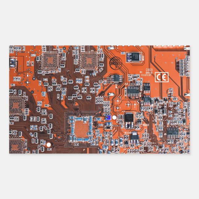 Printed Circuit Assembly PCB Orange Circuit Board Sticker (Front)