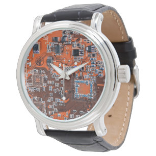 Printed Circuit Assembly PCB Orange Circuit Board Watch