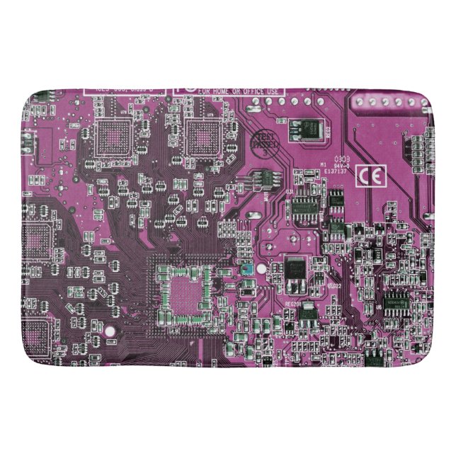 Printed Circuit Assembly PCB Purple Circuit Board Bath Mat (Front)