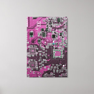 Printed Circuit Assembly PCB Purple Circuit Board Canvas Print