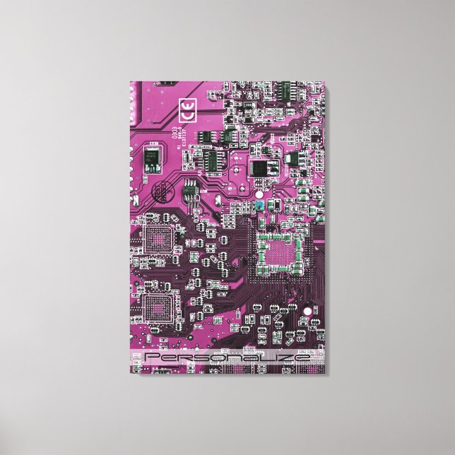 Printed Circuit Assembly PCB Purple Circuit Board Canvas Print (Front)