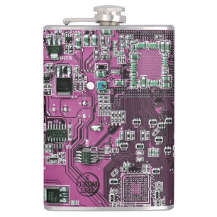Printed Circuit Assembly PCB Purple Circuit Board Hip Flask