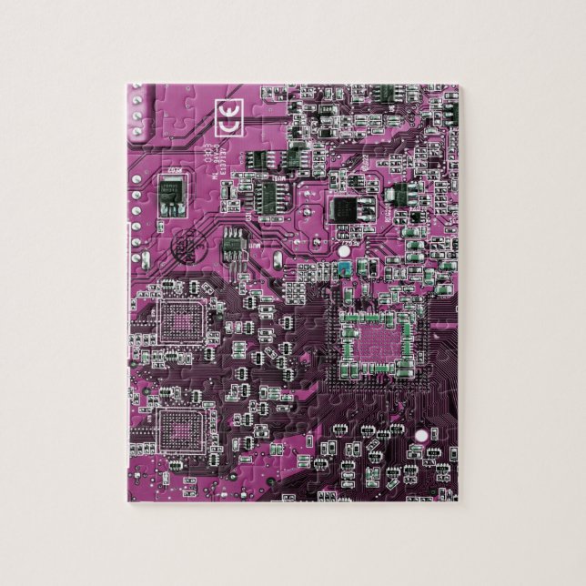 Printed Circuit Assembly PCB Purple Circuit Board Jigsaw Puzzle (Vertical)