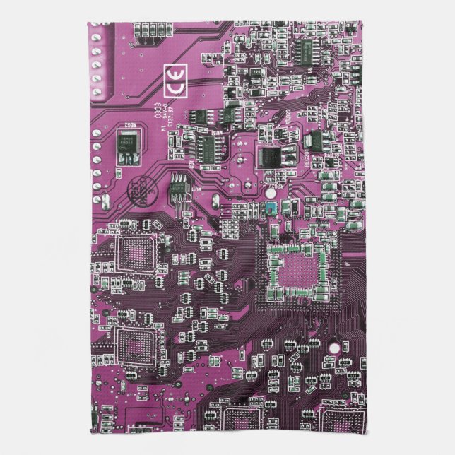 Printed Circuit Assembly PCB Purple Circuit Board Kitchen Towel (Vertical)