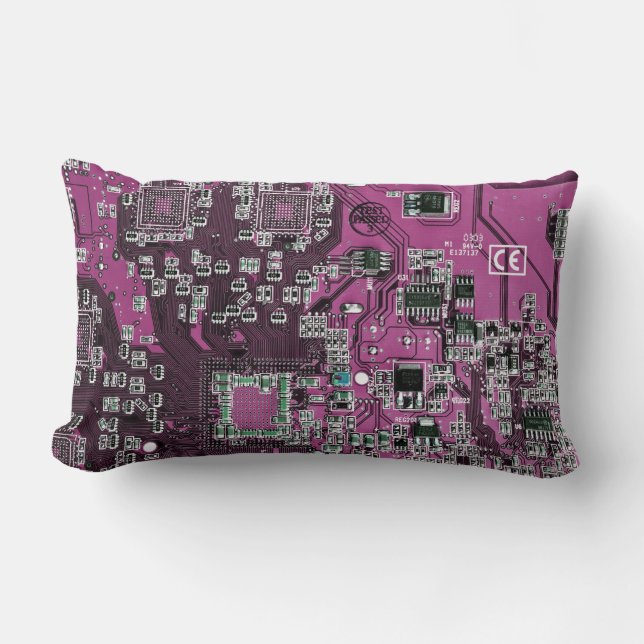 Printed Circuit Assembly PCB Purple Circuit Board Lumbar Pillow (Front)