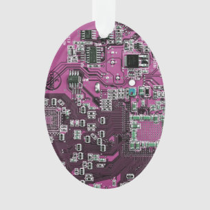 Printed Circuit Assembly PCB Purple Circuit Board Ornament