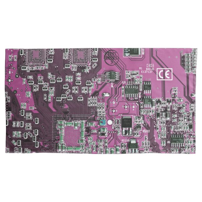 Printed Circuit Assembly PCB Purple Circuit Board Pillowcase (Front)