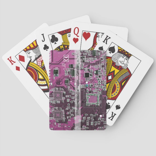 Printed Circuit Assembly PCB Purple Circuit Board Playing Cards (Back)