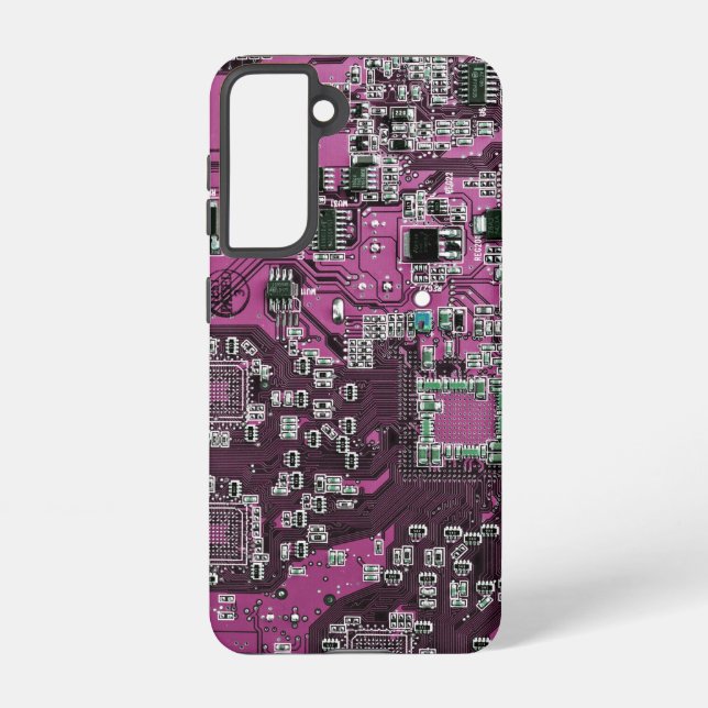 Printed Circuit Assembly PCB Purple Circuit Board Samsung Galaxy S21 Case (Back)