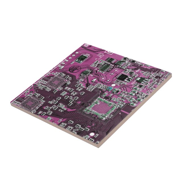 Printed Circuit Assembly PCB Purple Circuit Board Tile (Side)