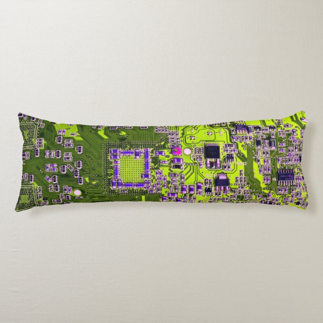 Printed Circuit Assembly PCB Yellow Circuit Board Body Pillow (Front)