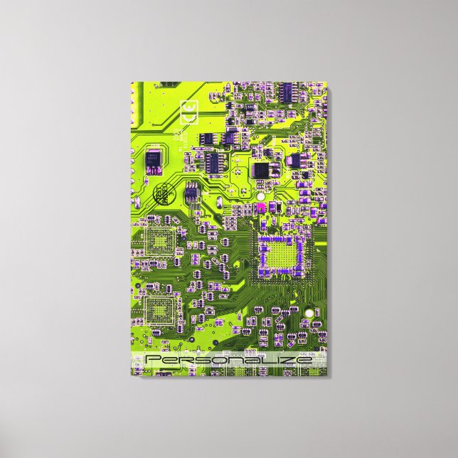 Printed Circuit Assembly PCB Yellow Circuit Board Canvas Print (Front)