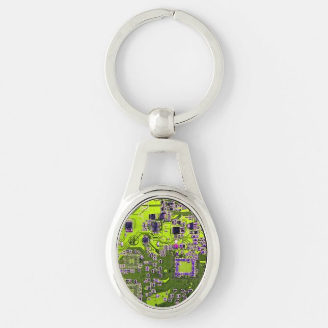 Printed Circuit Assembly PCB Yellow Circuit Board Keychain (Front)