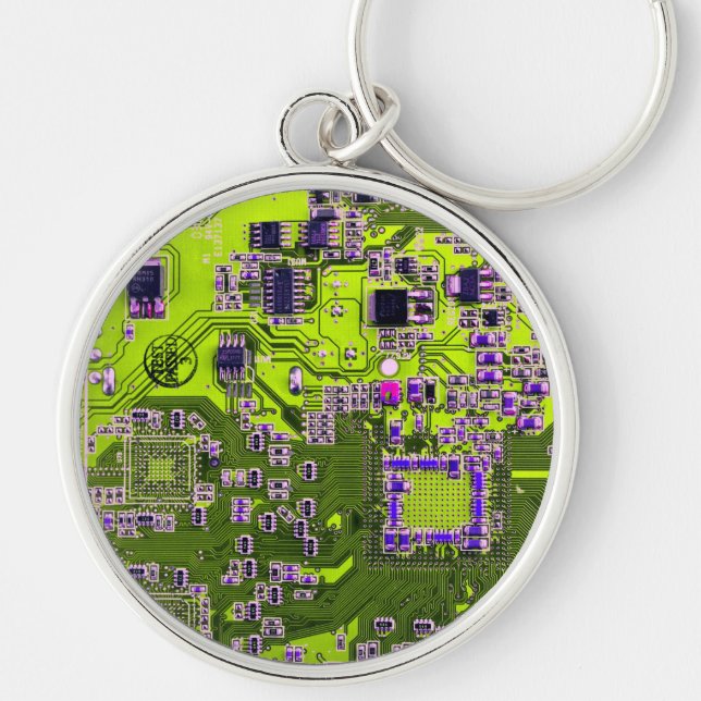 Printed Circuit Assembly PCB Yellow Circuit Board Keychain (Front)