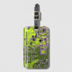 Printed Circuit Assembly PCB Yellow Circuit Board Luggage Tag