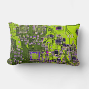 Printed Circuit Assembly PCB Yellow Circuit Board Lumbar Pillow