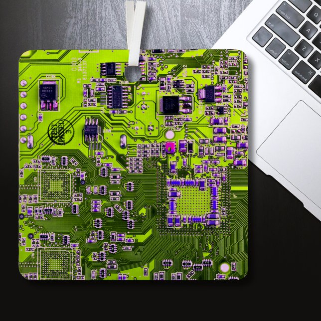 Printed Circuit Assembly PCB Yellow Circuit Board Metal Ornament (Creator Uploaded)