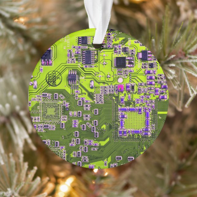 Printed Circuit Assembly PCB Yellow Circuit Board Ornament (Tree)