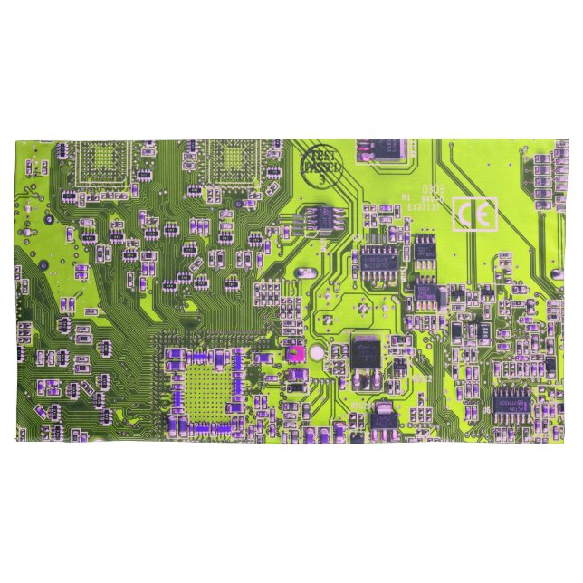 Printed Circuit Assembly PCB Yellow Circuit Board Pillowcase (Front)