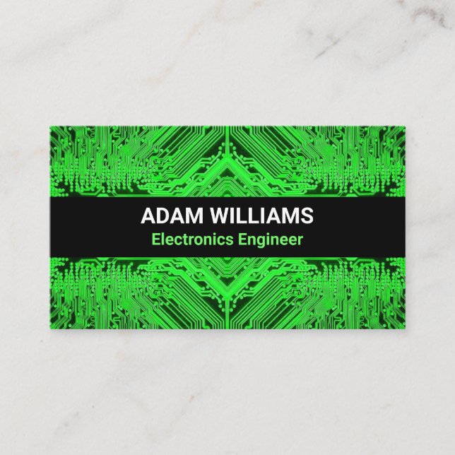 Printed Circuit Board (PCB) Modern Green Business Card (Front)