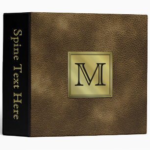 Printed Custom Monogram Image. Brown. Binder
