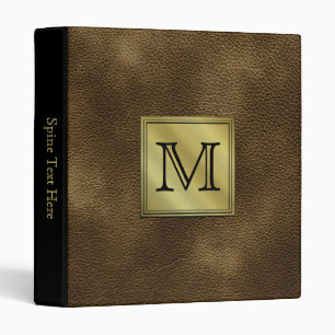 Printed Custom Monogram Image. Brown. Binder